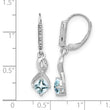 Sterling Silver Rhodium-plated Aquamarine and Diamond Earrings - Birthstone Company