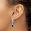Sterling Silver Rhodium-plated Garnet and Diamond Earrings - Birthstone Company