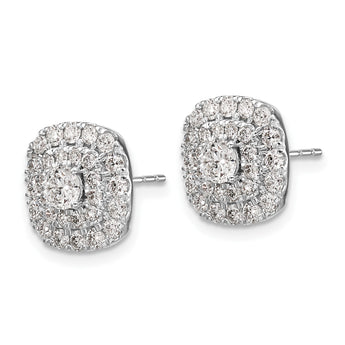14K White Gold 1 1/2 ct Lab-Created Diamond VS/SI+ G+ Double Halo Post Earrings - Birthstone Company