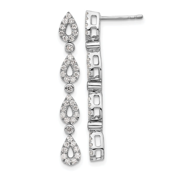 14K White Gold Lab Grown Diamond VS/SI GH, Teardrop Earrings