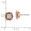14K Two-Tone Lab Grown Diamond Rose Earrings