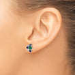 14k White Gold 1/5 carat Lab Grown Diamond VS/SI+ G+ and Created Emerald Post Earrings - Birthstone Company