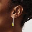 14K White Gold Lab Grown Diamond & Created Yellow Sapphire Earring Jackets