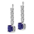 14k White Gold 5/8 carat Lab Grown Diamond VS/SI+ G+ and Lab Created Blue Sapphire Earring Jackets - Birthstone Company