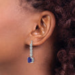 14k White Gold 5/8 carat Lab Grown Diamond VS/SI+ G+ and Lab Created Blue Sapphire Earring Jackets - Birthstone Company