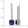 14k White Gold 5/8 carat Lab Grown Diamond VS/SI+ G+ and Lab Created Blue Sapphire Earring Jackets - Birthstone Company