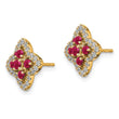 14k 1/3 carat Lab Grown Diamond VS/SI+ G+ and Created Ruby Complete Fashion Post Earrings - Birthstone Company