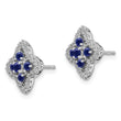 14k White Gold 1/3 carat Lab Grown Diamond VS/SI+ G+ and Created Sapphire Complete Fashion Post Earrings - Birthstone Company