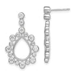 14K White Gold Lab Grown Diamond SI1/SI2, G H, Teardrop Bezel Post Earri