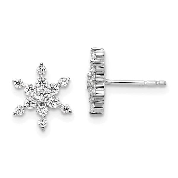 14k White Gold 1/2 carat Lab Grown Diamond VS/SI+ G+ Complete Star Post Earrings