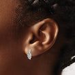 14K White Gold Lab Grown Diamond SI1/SI2, G H, Leaf Post Earrings