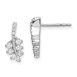 14K White Gold Lab Grown Diamond SI1/SI2, G H, Leaf Post Earrings