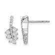 14k White Gold 3/8 carat Lab Grown Diamond VS/SI+ G+ Complete Leaf Post Earrings - Birthstone Company
