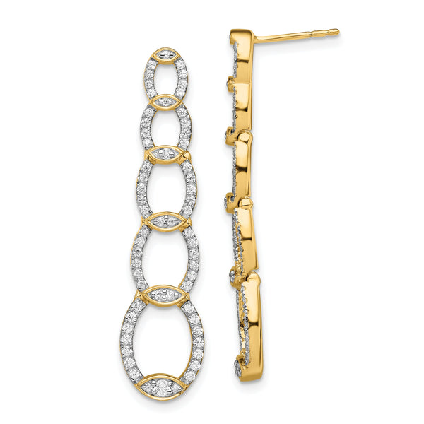 14K Lab Grown Diamond SI1/SI2, G H, Drop Post Earrings