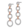 14K Two-Tone  Lab Grown Dia SI1/SI2, G H, Circle Drop Post Earrings