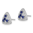 14k White Gold 3/8 carat Lab Grown Diamond VS/SI+ G+ and Created Sapphire Complete Triangle Post Earrings - Birthstone Company