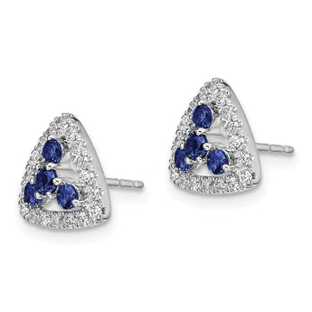14K White Gold Lab Grown Diamond SI1/SI2, G H, Cr.Sapp Triangle Post Ear