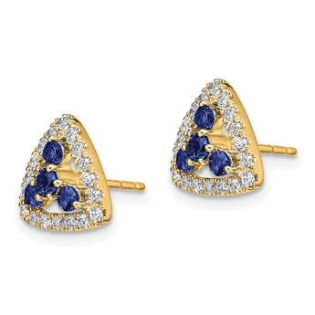 14K Lab Grown Diamond SI1/SI2, G H, Cr.Sapp Triangle Post Earrings