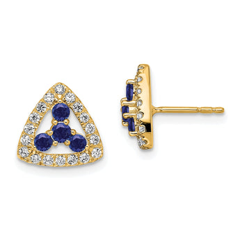 14K Lab Grown Diamond SI1/SI2, G H, Cr.Sapp Triangle Post Earrings