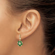 14K Lab Grown Diamond SI1/SI2, G H, Cr. Emerald Earrings