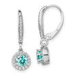14K White Gold Lab Grown Diamond VS/SI GH, & Cr Paraiba Leverback E