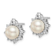14K White Gold Lab Grown Diamond VS/SI GH, FWC Pearl Post Earrings