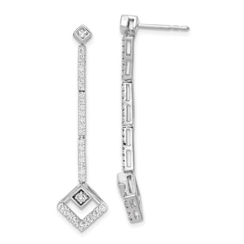 14K White Gold Lab Grown Diamond VS/SI GH, Dangle Post Earrings
