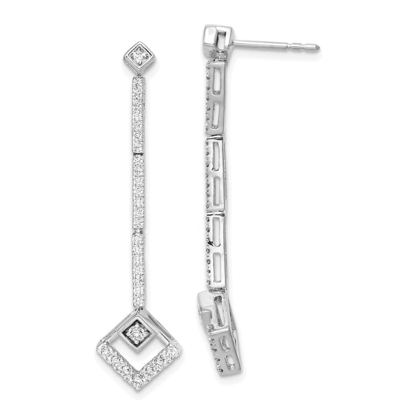 14K White Gold Lab Grown Diamond VS/SI GH, Dangle Post Earrings