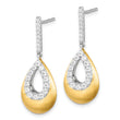 14K Two-Tone Lab Grown Diamond VS/SI GH, Teardrop Post Earrings