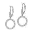 14K White Gold Lab Grown Diamond VS/SI GH, Circle Dangle Leverback E