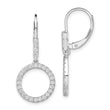 14K White Gold Lab Grown Diamond VS/SI GH, Circle Dangle Leverback E
