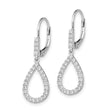 14k White Gold 1/2 carat Lab Grown Diamond VS/SI+ G+ Complete Fashion Dangle Leverback Earrings - Birthstone Company