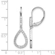 14k White Gold 1/2 carat Lab Grown Diamond VS/SI+ G+ Complete Fashion Dangle Leverback Earrings - Birthstone Company