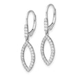 14k White Gold 1/2 carat Lab Grown Diamond VS/SI+ G+ Complete Fashion Dangle Leverback Earrings - Birthstone Company