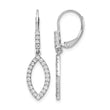 14k White Gold 1/2 carat Lab Grown Diamond VS/SI+ G+ Complete Fashion Dangle Leverback Earrings - Birthstone Company