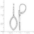 14k White Gold 3/4 carat Lab Grown Diamond VS/SI+ G+ Complete Fashion Dangle Leverback Earrings - Birthstone Company