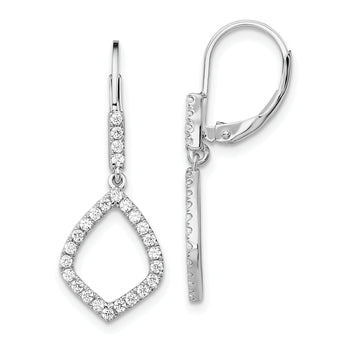 14K White Gold Lab Grown Diamond VS/SI GH, Teardrop Leverback Earrin