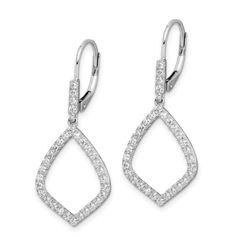 14K White Gold Lab Grown Diamond VS/SI GH, Teardrop Leverback Earrin