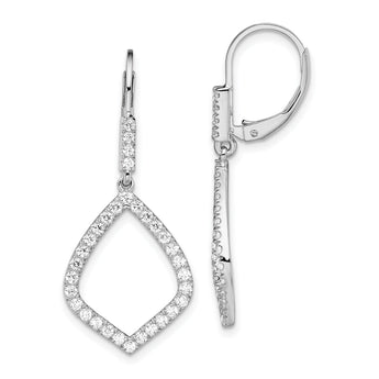 14K White Gold Lab Grown Diamond VS/SI GH, Teardrop Leverback Earrin