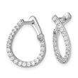 14k White Gold 5/8 carat Lab Grown Diamond VS/SI+ G+ Complete Hinged Hoop Earrings - Birthstone Company
