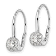 14k White Gold 3/4 carat Lab Grown Diamond VS/SI+ G+ Complete Drop Leverback Earrings 20.85 in - Birthstone Company