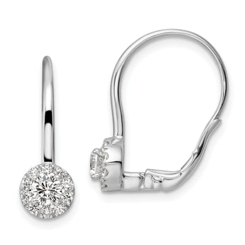 14k White Gold 3/4 carat Lab Grown Diamond VS/SI+ G+ Complete Drop Leverback Earrings