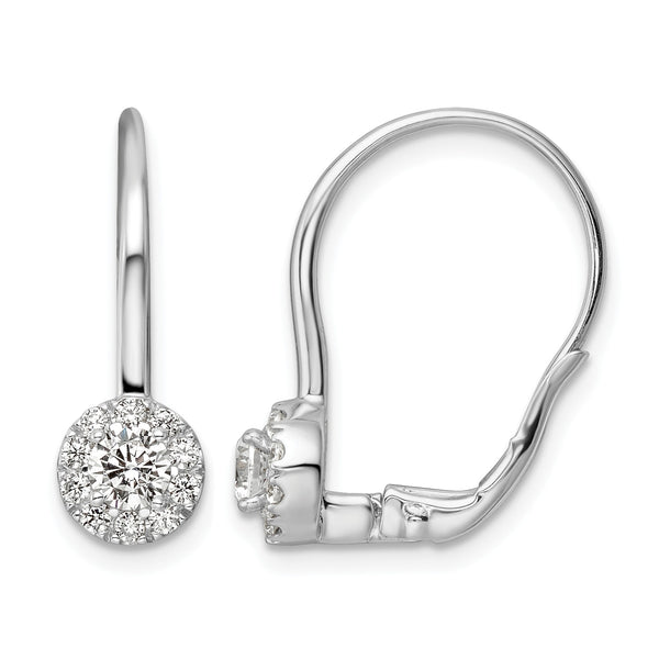 14k White Gold 3/4 carat Lab Grown Diamond VS/SI+ G+ Complete Drop Leverback Earrings 20.85 in - Birthstone Company