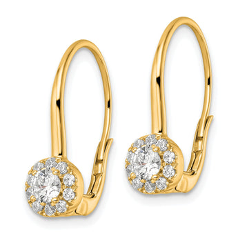 14k 3/4 carat Lab Grown Diamond VS/SI+ G+ Complete Drop Leverback Earrings - Birthstone Company