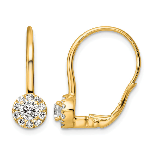 14k 3/4 carat Lab Grown Diamond VS/SI+ G+ Complete Drop Leverback Earrings - Birthstone Company