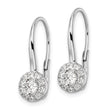 14k White Gold 1 carat Lab Grown Diamond VS/SI+ G+ Complete Drop Leverback Earrings 23 in - Birthstone Company
