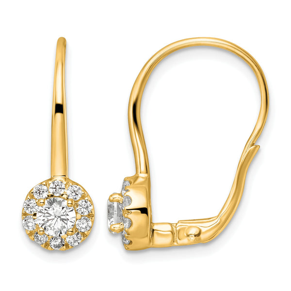 14k 1 1/2 carat Lab Grown Diamond VS/SI+ G+ Complete Drop Leverback Earrings 23 in - Birthstone Company