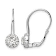 14k White Gold 1 1/2 carat Lab Grown Diamond VS/SI+ G+ Complete Drop Leverback Earrings - Birthstone Company