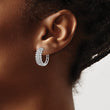 14k White Gold 1 1/2 carat Lab Grown Diamond VS/SI+ G+ Complete Hinged Hoop Earrings - Birthstone Company