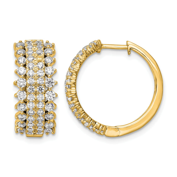 14k 2 carat Lab Grown Diamond VS/SI+ G+ Complete Hinged Hoop Earrings - Birthstone Company